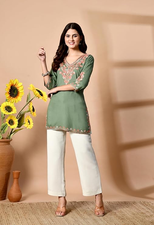 Embroidered Kashmiri Tunic Top